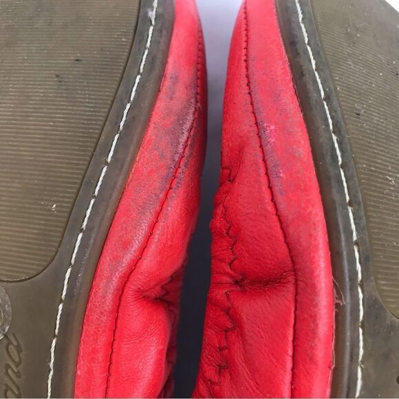 Lucky Brand Emmie Red Leather Elastic Side Ballet Flats - Picture 15 of 15